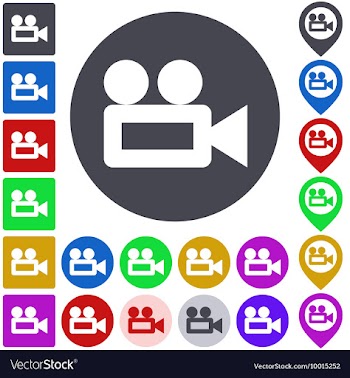 Video Camera Icon Set vector image