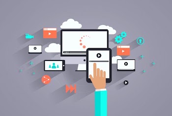 Video sharing concept - Uploading videos to the Internet - Shadowed