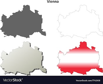 Vienna blank detailed outline map set vector image