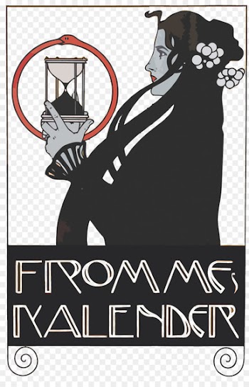 Vienna Secession Poster for Frommes Calendar Painting Art - Vector hourglass woman 
