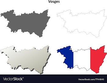 Vienne Poitou-Charentes outline map set vector image