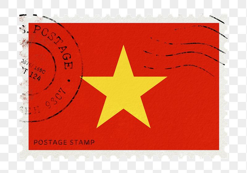 Vietnam flag png post stamp | Free PNG - rawpixel
