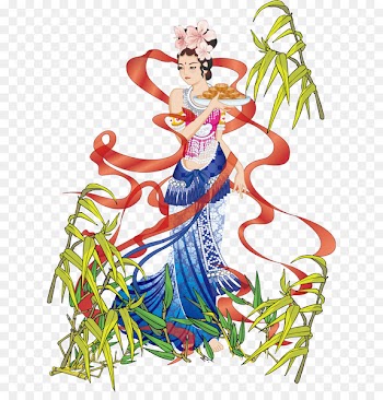 Vietnam Mooncake Bxe1nh Mid-Autumn Festival Change - Fairy send moon cake 