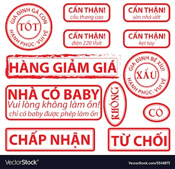 Vietnamese stamp point vector image