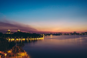 View Of A Beautiful Landscape At Dusk
