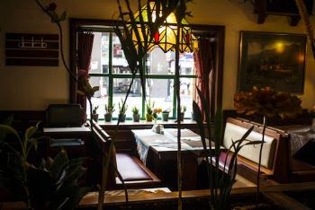 View of Empty Dining Area Near Glass Windowpane