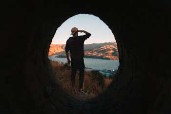 View of Man from a Tunnel E
