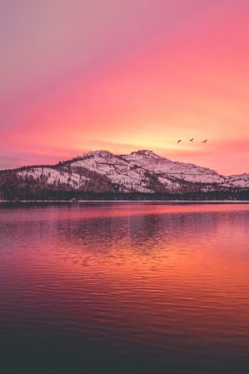 View of Mountain from Body of Water