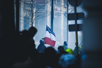 View of People at the Park Holding Flags