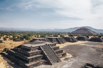 View Of Pyramid Of The Sun Over Ruins