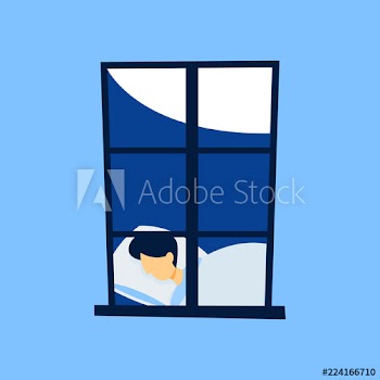 View of sleeping man from the window