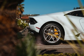 View of White Sport Car at the Parking Lot