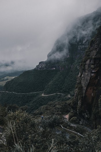 View of Zig Zag Road at Mountains