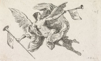 Vignette: Angel Holding Long Trumpets... | Free Photo - rawpixel