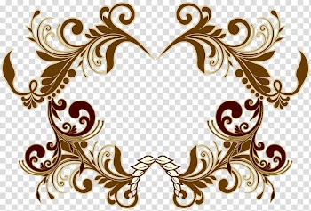 Vignette Calligraphy, brown frame transparent background PNG clipart
