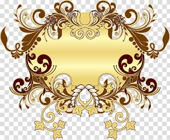 Vignette Calligraphy, Gorgeous three-dimensional texture gold frame transparent background PNG clipart
