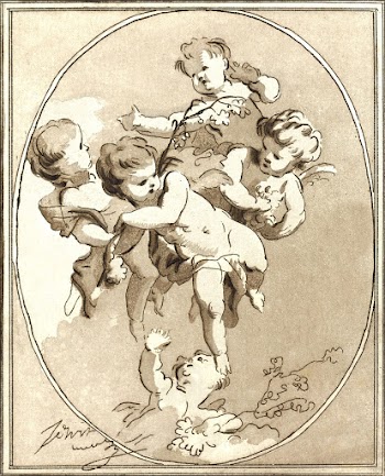 Vijf putti met bloemtakken (ca. 1778&ndash; 1838) by Anthonie van den Bos. Original from The Rijksmuseum. Digitally enhanced by rawpixel.