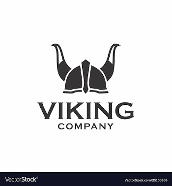 Viking helmet logo design vector image