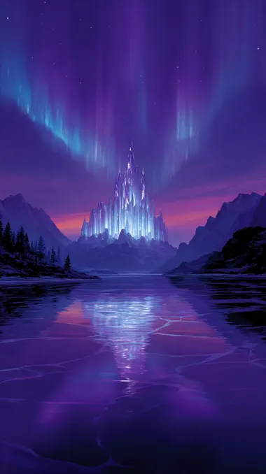 Viking-Inspired Ice Fortress with Glowing Runes Viking-Inspired Ice Fortress with Glowing Runes