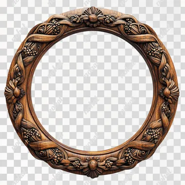 Viking-Inspired Wood Frame with Ornaments