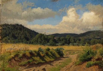 Viljapelto metsän reunassa, harjoitelma, 1854, | Free Photo - rawpixel