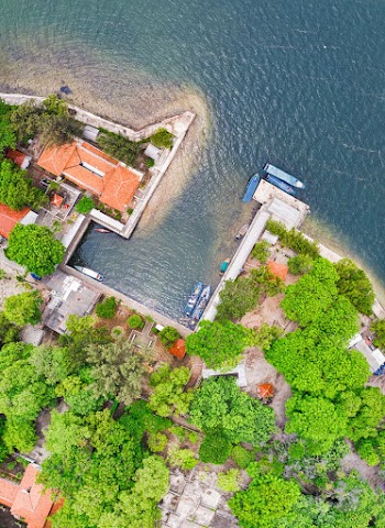 Village Beside Body of Water