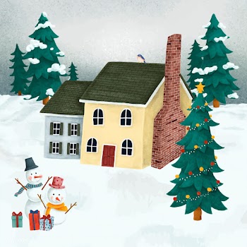 Village during a Christmas night | Free stock vector - 557533