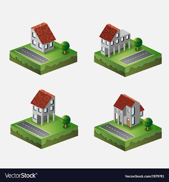  					Village houses vector image														