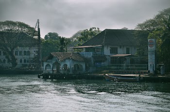 Village Near Body Of Water