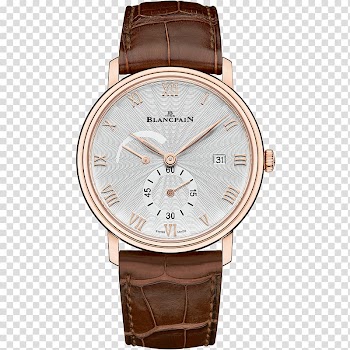 Villeret Blancpain Watch Dial Quantixe8me, Blancpain watch watch gold coffee color male table transparent background PNG clipart