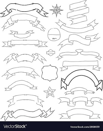 Vinage Hand drawn flag banners vector image