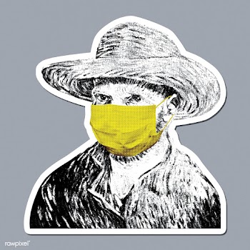 Vincent Van Gogh wearing a face mask during the coronavirus pandemic p.. | Free  illustration - 2319223