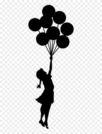 Vinilo Decorativo Banksy Niña Globos - Girl With Balloons Silhouette