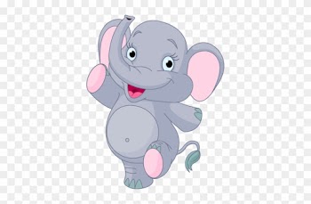 Vinilo Infantil Cachorro De Elefante - Baby Elephant Cartoon