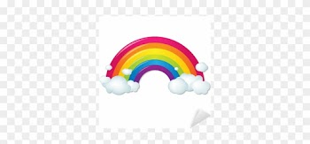 Vinilo Pixerstick Arco Iris De Colores Con Las Nubes - Rainbow With Clouds Cartoon