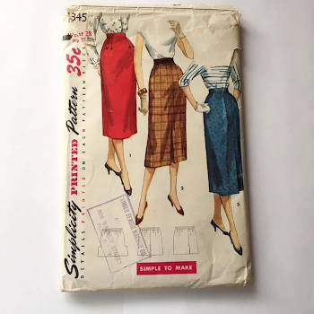 Vintage 1955 Pencil Skirt Pattern by Simplicity Number 1345 Simple ...