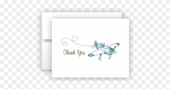 Vintage Airplane Printed Thank You Cards • Folded Flat - Baby Shower