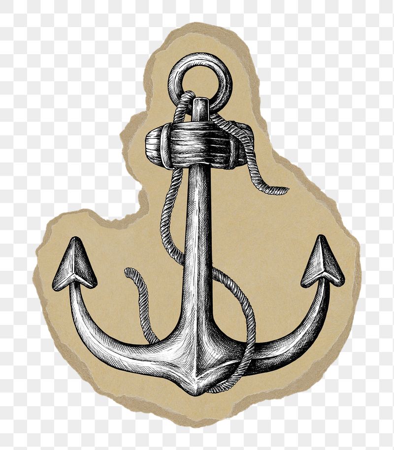 Vintage anchor png sticker, ripped | Free PNG Illustration - rawpixel
