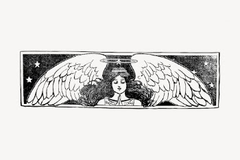 Vintage angel  clipart, woman | Free Vector Illustration - rawpixel