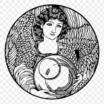 Vintage angel png clipart, woman | Free PNG Illustration - rawpixel