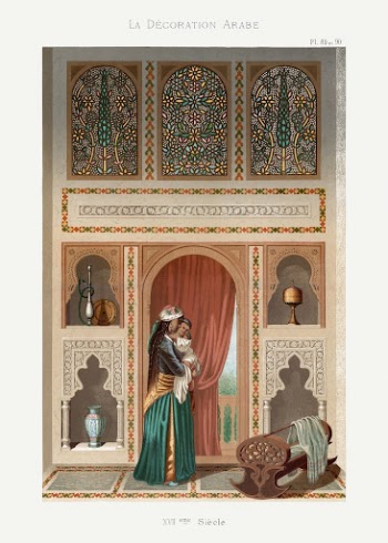 Vintage arabesque nursery lithograph plate | Free Photo - rawpixel