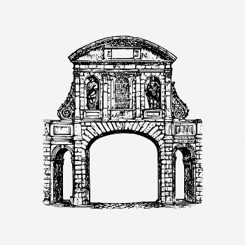 Vintage arch collage element, architecture | Free PSD Illustration - rawpixel
