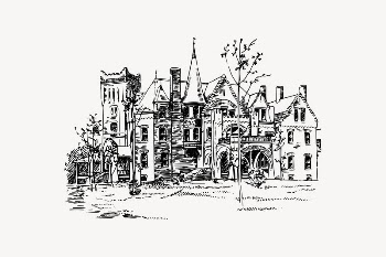 Vintage architecture drawing, historic building | Free Vector Illustration - rawpixel