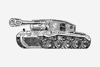 Vintage army tank hand drawn | Free Photo - rawpixel
