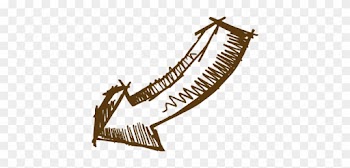 Vintage Arrow Clipart - Sketched Curved Arrow Png