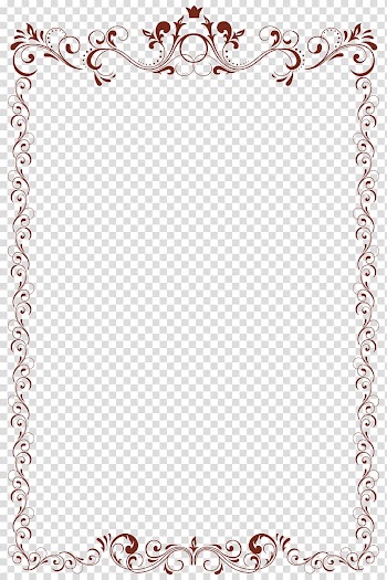 , Vintage Art border, red floral boarder line illustration transparent background PNG clipart