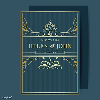 Vintage art nouveau wedding invitation card m.. | Free stock vector - 519582