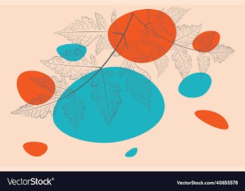 vintage autumn leaves with shapes