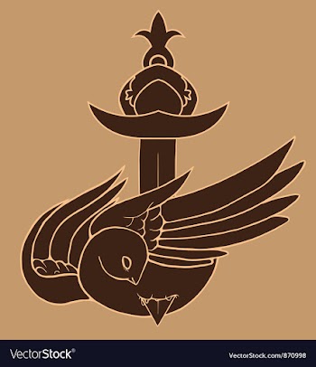 Vintage background with bird vector image