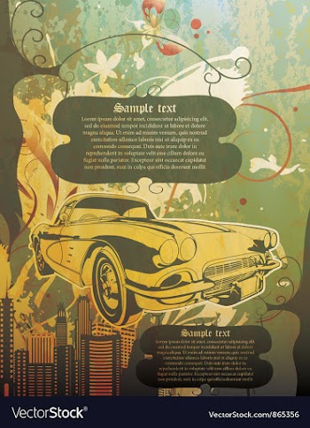 Vintage background with car vector image